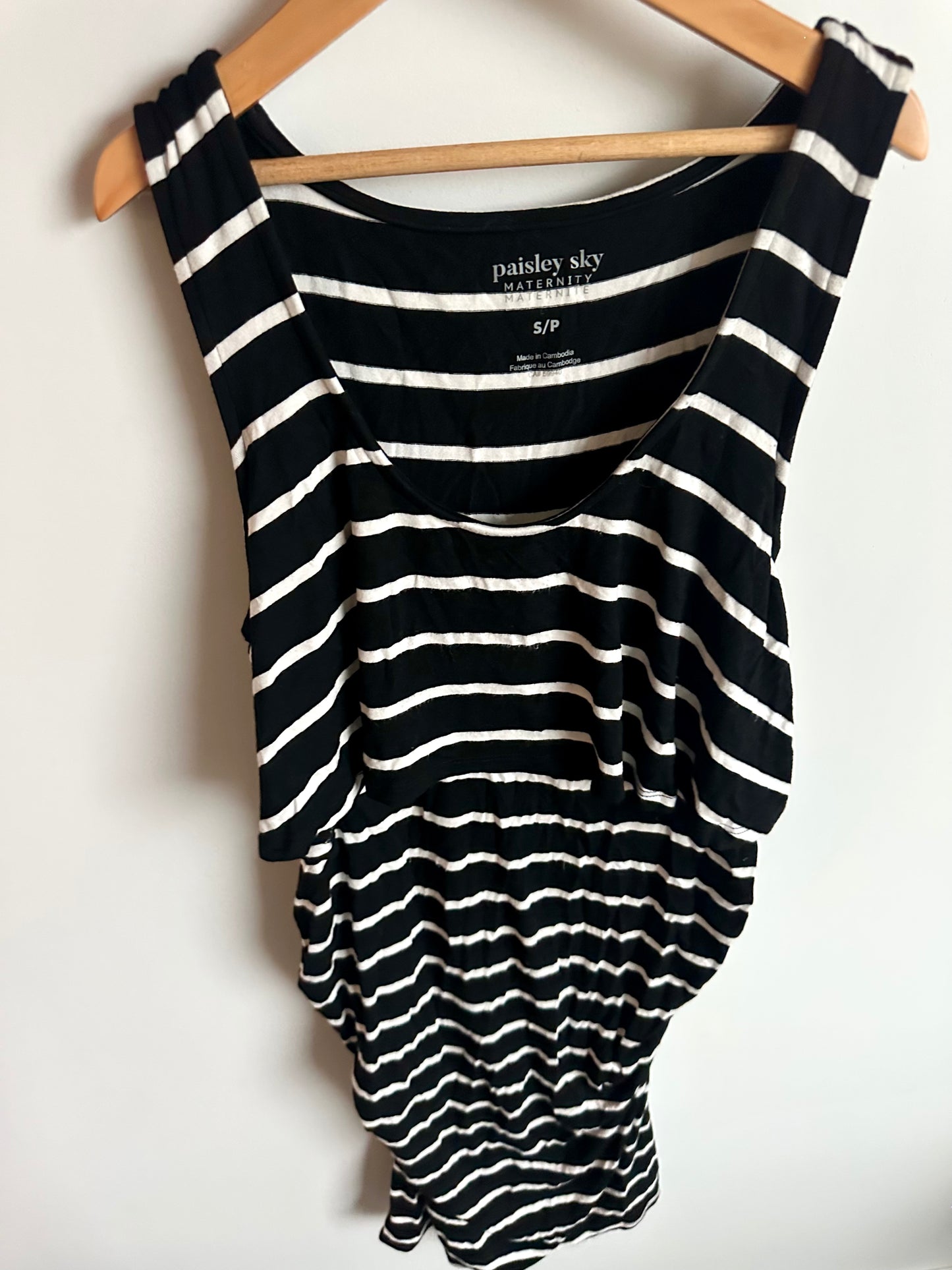 Nursing Striped Tank Dress / Small