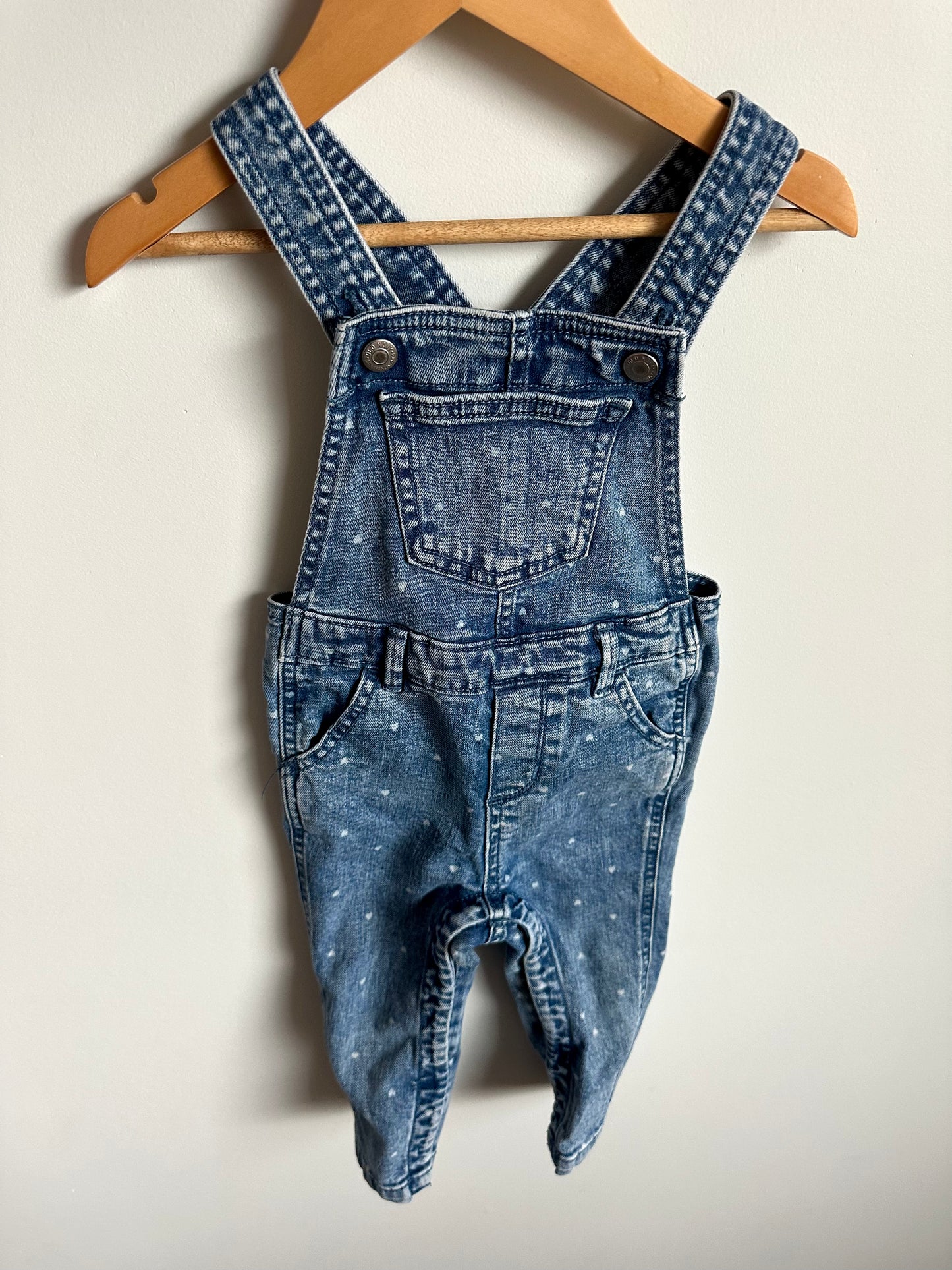 Heart Pattern Denim Overalls / 2T
