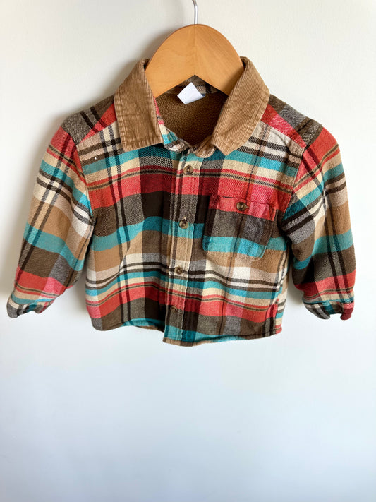 Collar Plaid Shacket Top / 2T