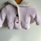 Thick Pink Knit Bear Ear Cardigan / 9m