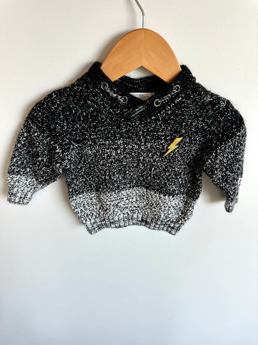 Lightening Grey Ombre Sweater / 0-3m