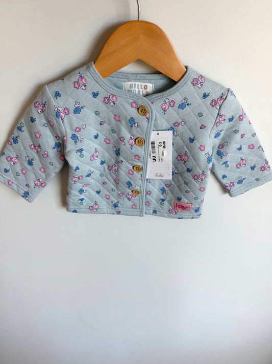 Floral Blue Sweater (With tags) / 0-3m