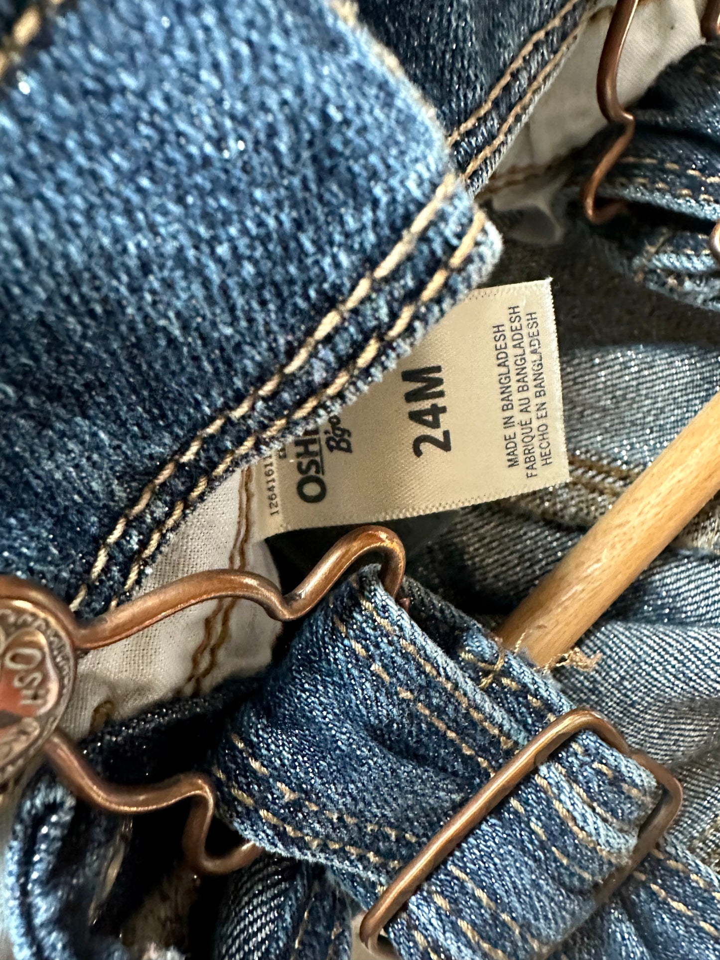 OshKosh Shimmer Jean Overalls / 24m