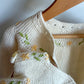 Handmade Knit Cream Floral Sweater + Booties Set / 0-3m?