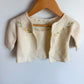 Handmade Knit Cream Floral Sweater + Booties Set / 0-3m?