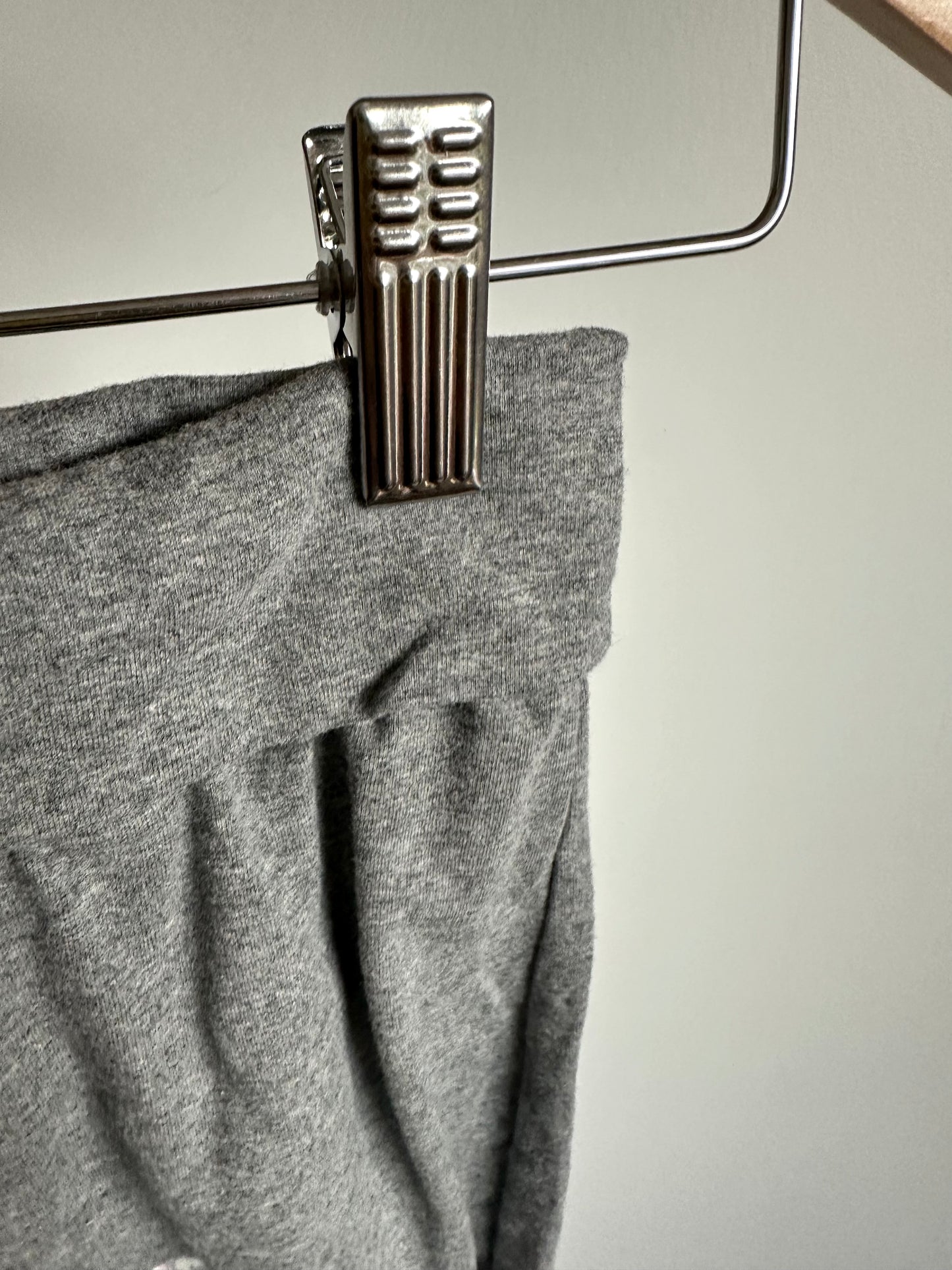 Grey Pants with Pink Floral Trim / 12m?