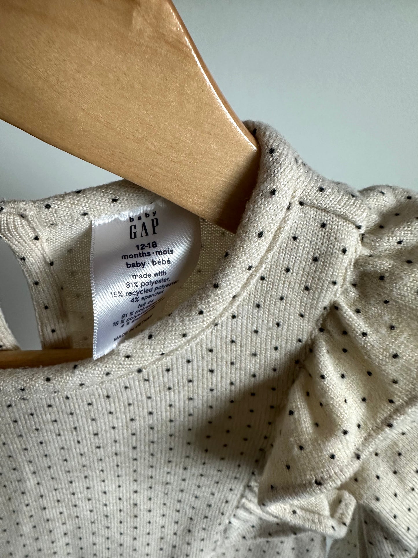 Polka Dot Ruffle Jumpsuit / 12-18m