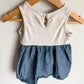 White Top and Chambray Bottom Dress / 12-18m