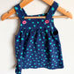 Fleece Navy with Green Dots Overall Dress / 12m
