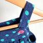 Fleece Navy with Green Dots Overall Dress / 12m