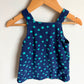 Fleece Navy with Green Dots Overall Dress / 12m