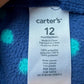 Fleece Navy with Green Dots Overall Dress / 12m