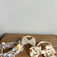 Flora, Pumpkin, Beige Bow Headbands / 3-12m?