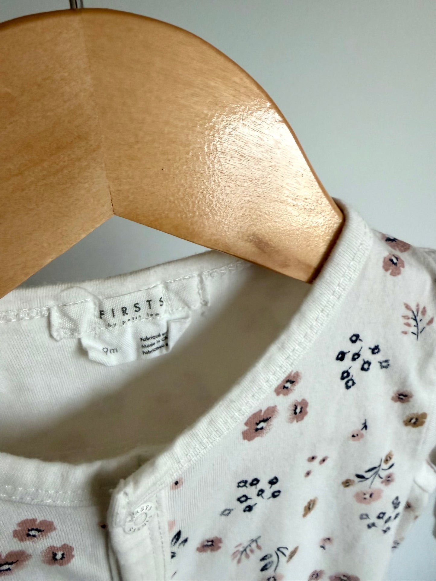 Floral Snap Footed Sleeper / 9m