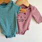 Green + Red Stripe Bodysuits / 3m