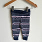 Navy + Pink Patterned Leggings / 6-12m