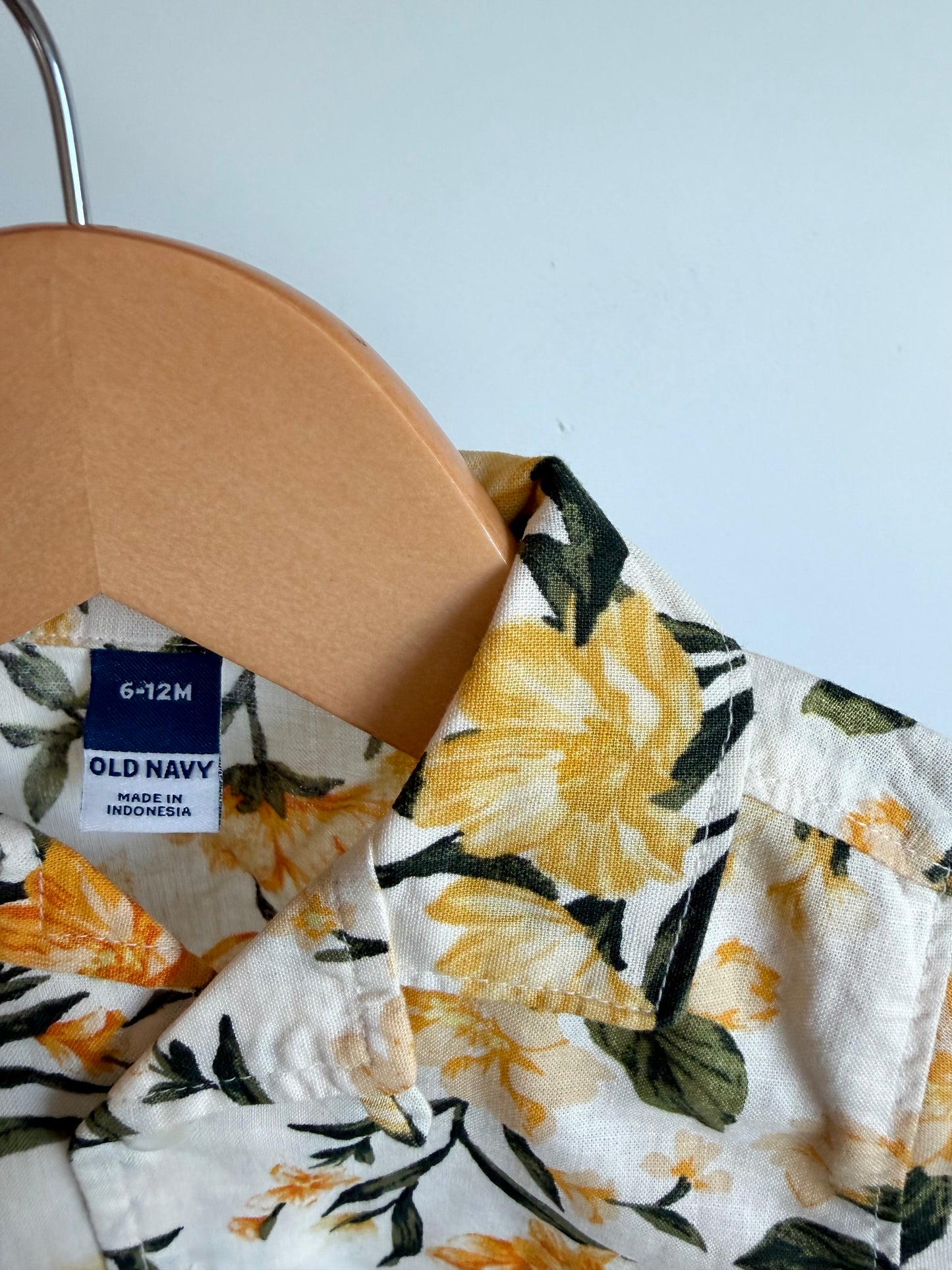 Tropical Linen Button Up T-Shirt / 6-12m