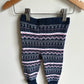 Navy + Pink Patterned Leggings / 6-12m