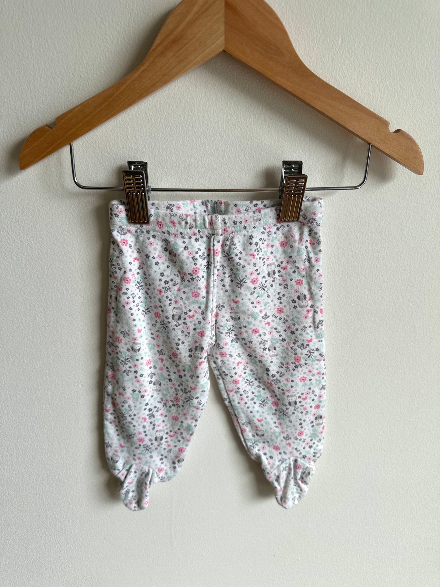 Owl Floral Pants / 0-3m