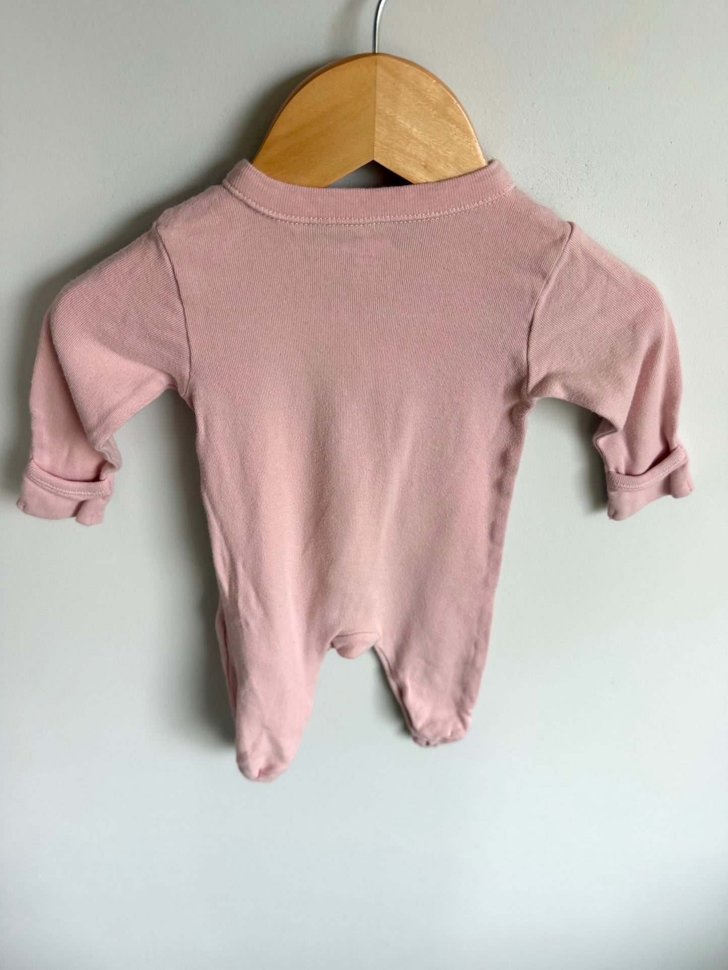 Pink Cotton Footed Sleeper / 0-3m
