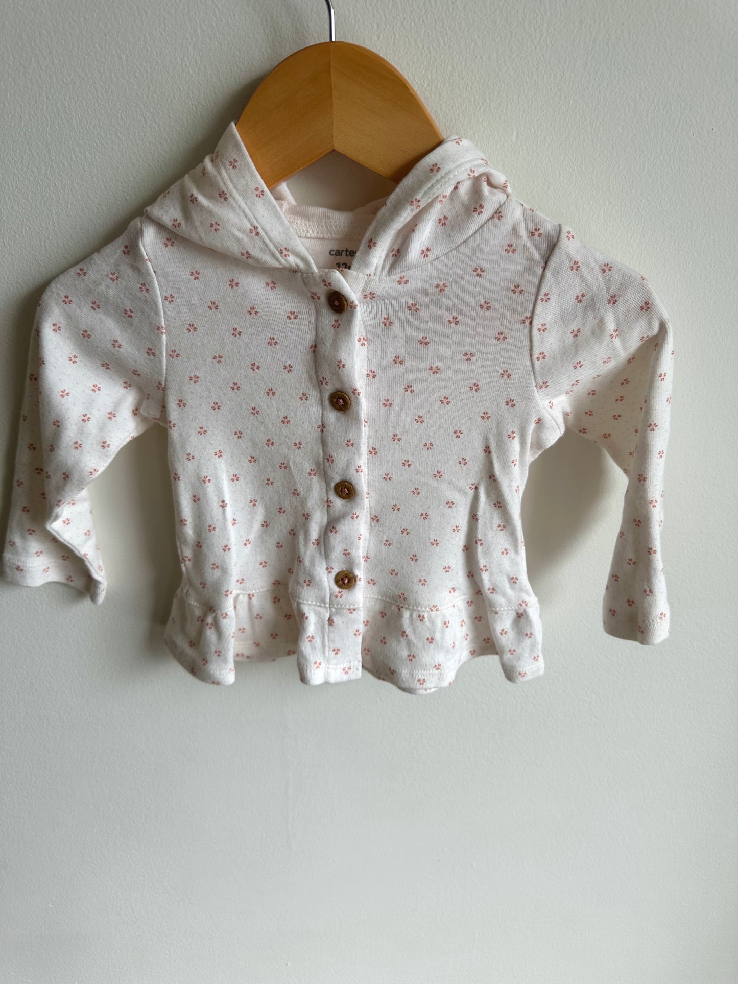 Cream Floral Cardigan / 12m