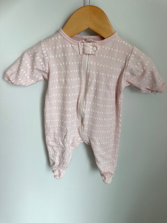 Pink Dot Rows Organic Sleeper / 0m