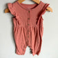 Peach Ruffle Jumpsuit / 9m