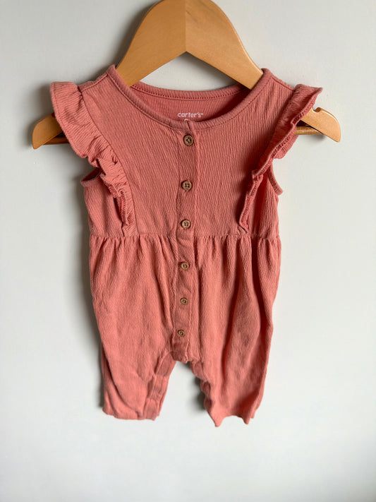 Peach Ruffle Jumpsuit / 9m