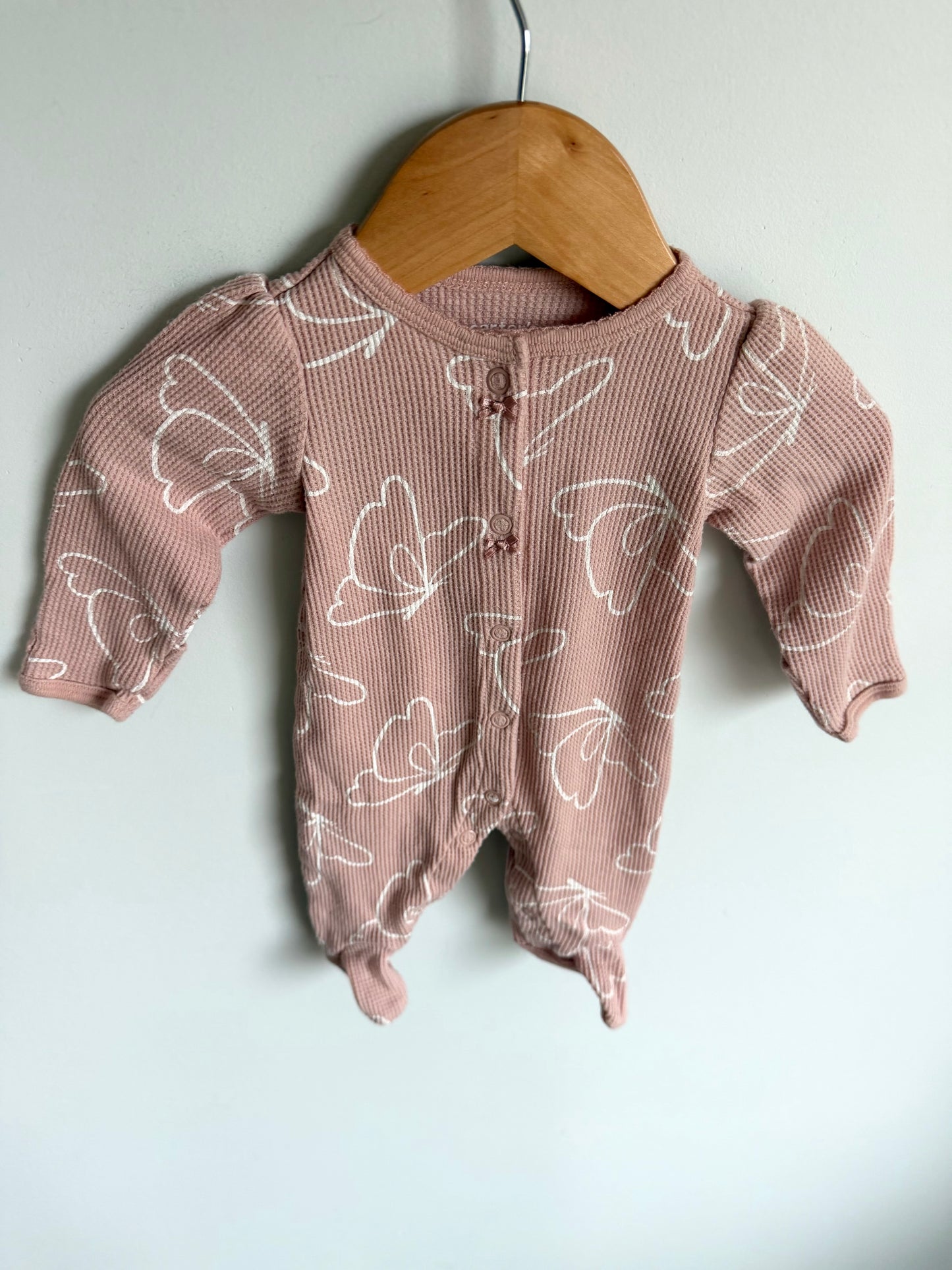 Butterfly Blush Waffle Sleeper / 0m