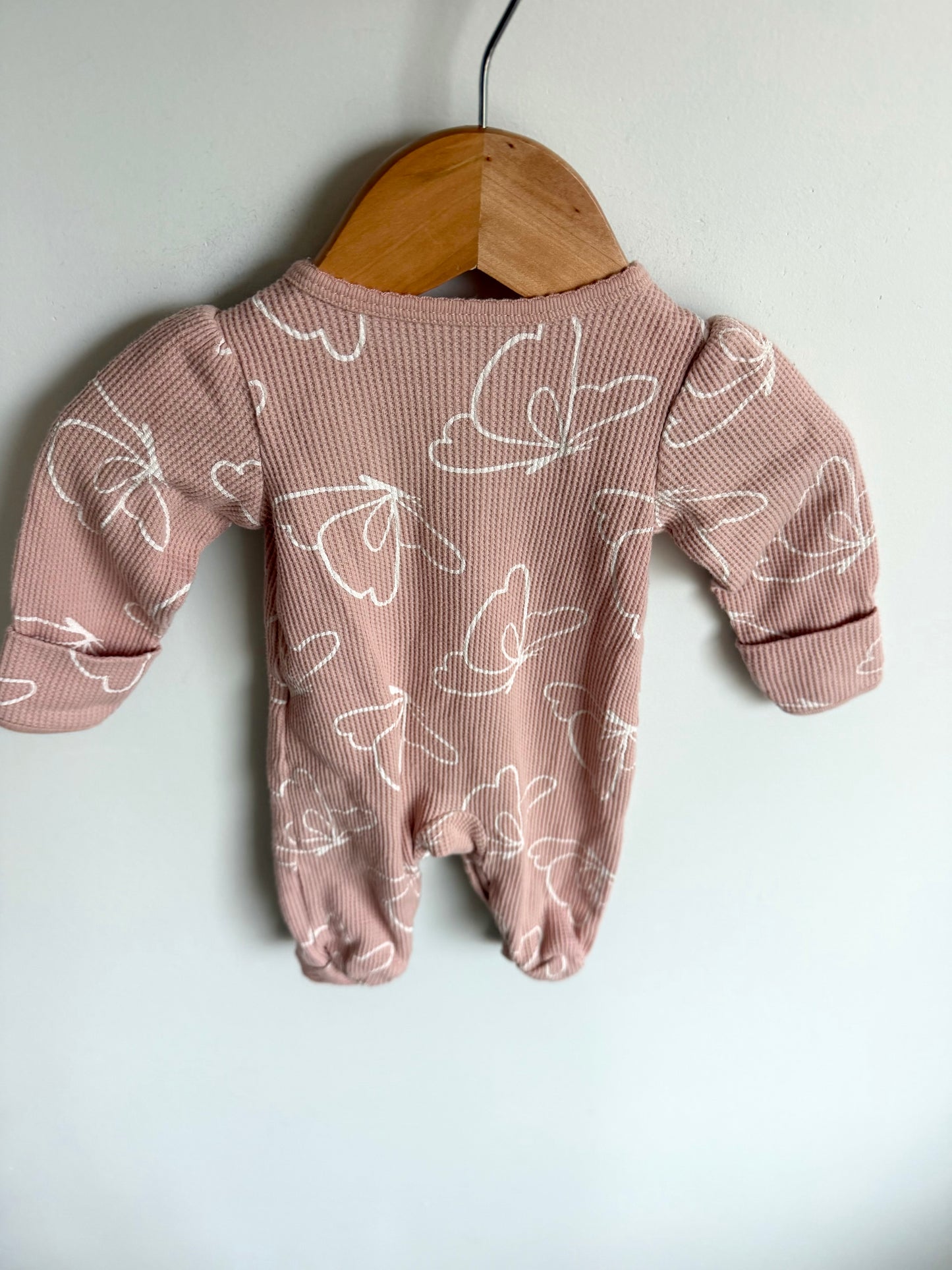 Butterfly Blush Waffle Sleeper / 0m