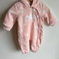 Gap Pink Hooded Fleece Jumpsuit / 3-6m