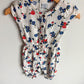 White Floral Button Jumpsuit / 3-6m