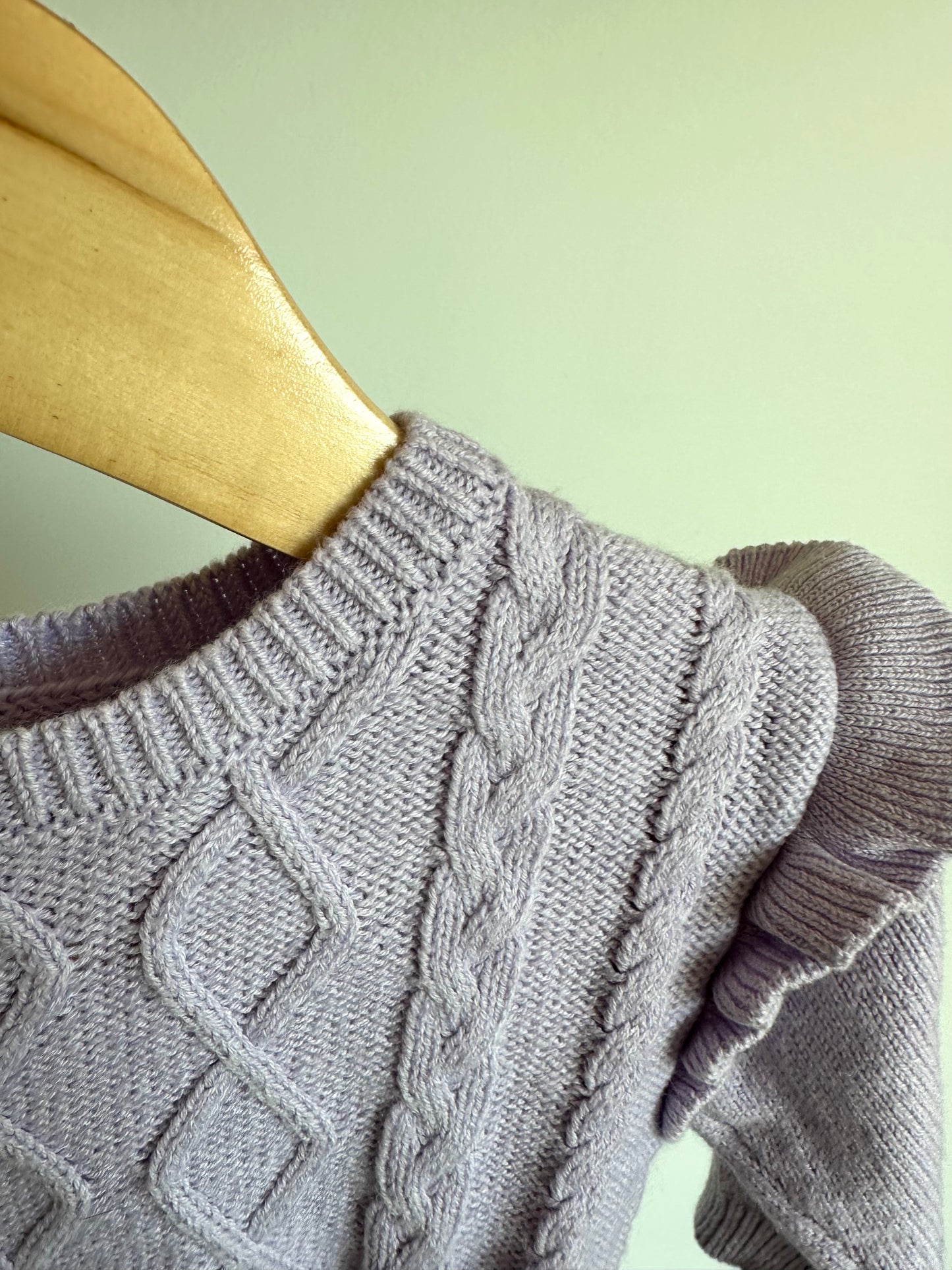 Lavender Ruffle Sleeve Sweater / 12m