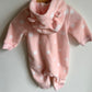 Gap Pink Hooded Fleece Jumpsuit / 3-6m