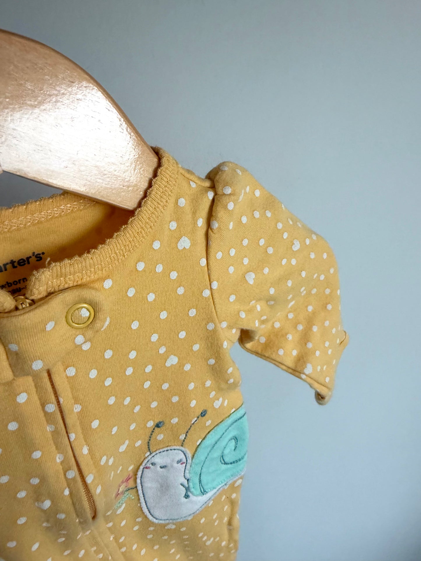 Snail Yellow 2 Way Zipper Sleeper / 0m
