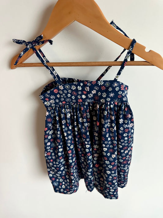 Navy Floral Dress / 18-24m
