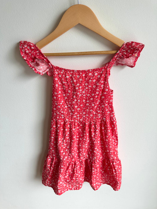 Red Floral Tank Dress / 4-5 years