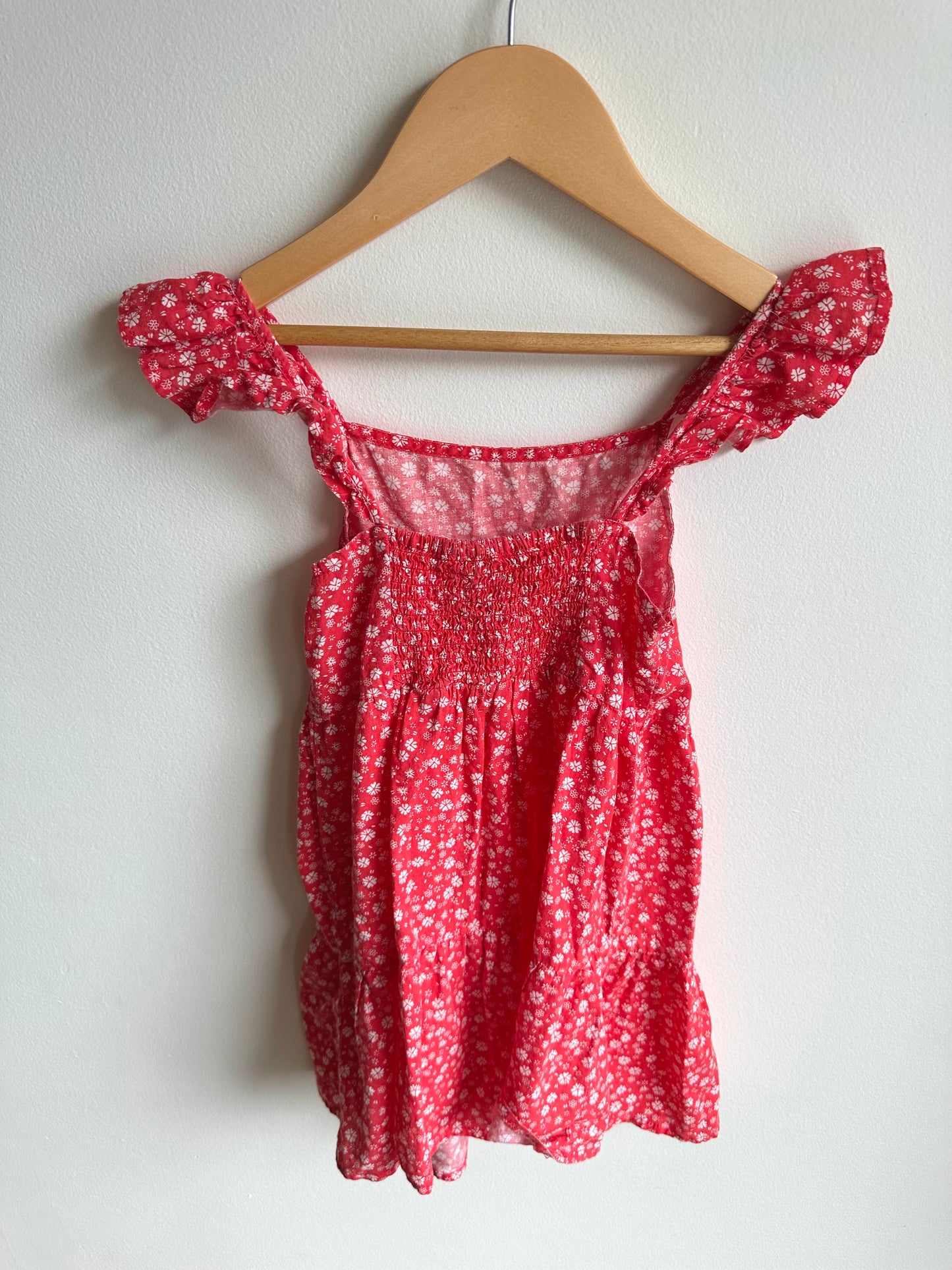 Red Floral Tank Dress / 4-5 years