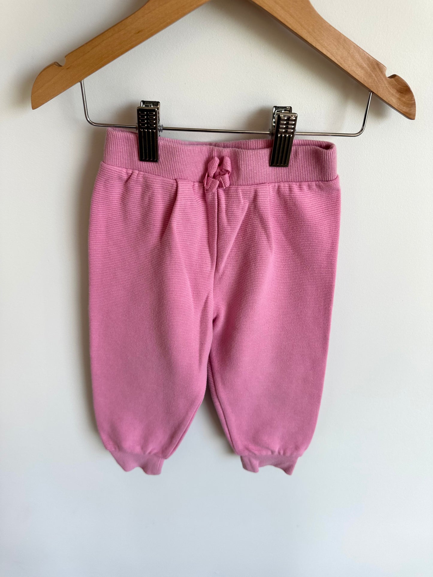 Pink Ribbed Tapered Pants / 24m