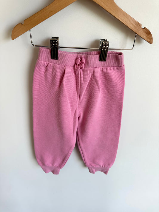 Pink Ribbed Tapered Pants / 24m