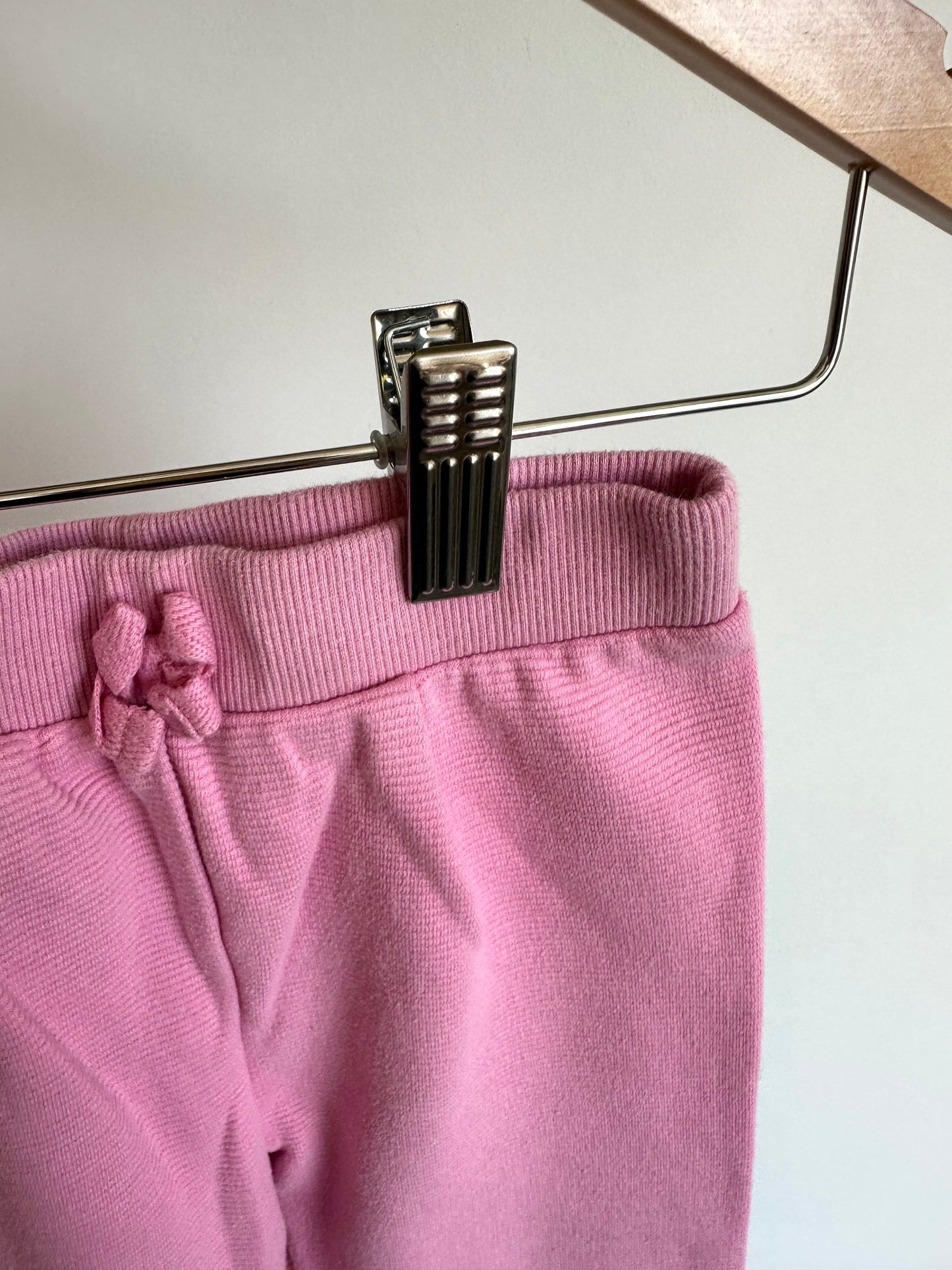 Pink Ribbed Tapered Pants / 24m
