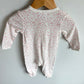 Blue Flower Embroidery Dot Sleeper / 6-9m