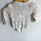Outline Floral Ruffle Sleeve Bodysuit / 3-6m