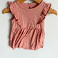 Peach Ruffle Dress Bodysuit / 12m