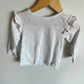 Heart White Ruffle Sleeve Top / 12-18m