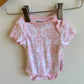 White + Pink Flourish Bodysuits (2) / 0m