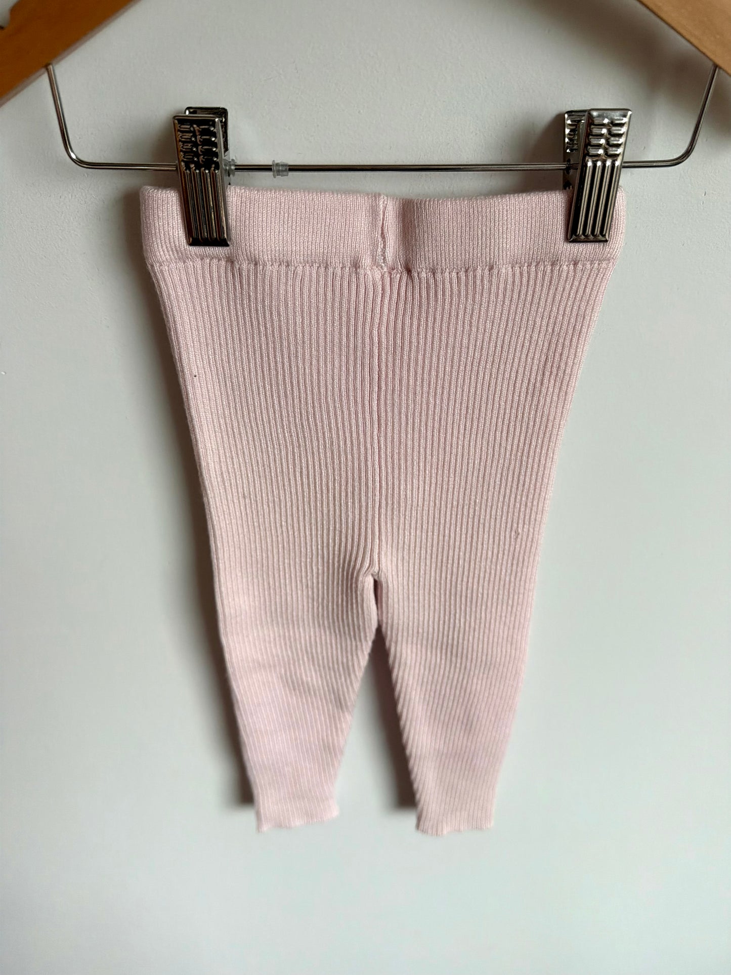 Pink Ribbed Leggings / 12-18m