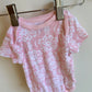 White + Pink Flourish Bodysuits (2) / 0m