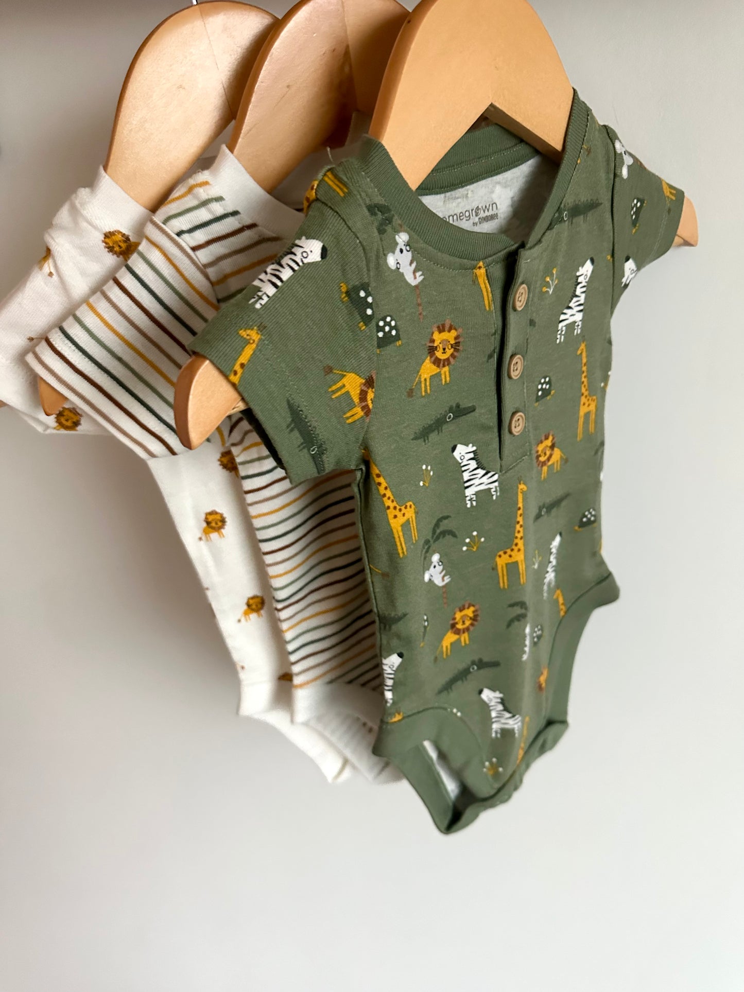 Lion, Animals, Striped Bodysuits (With Tags) / 3-6m