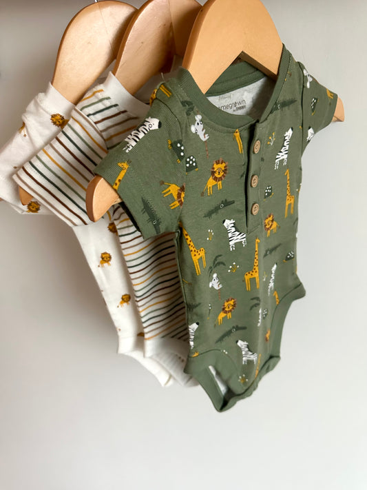 Lion, Animals, Striped Bodysuits (With Tags) / 3-6m